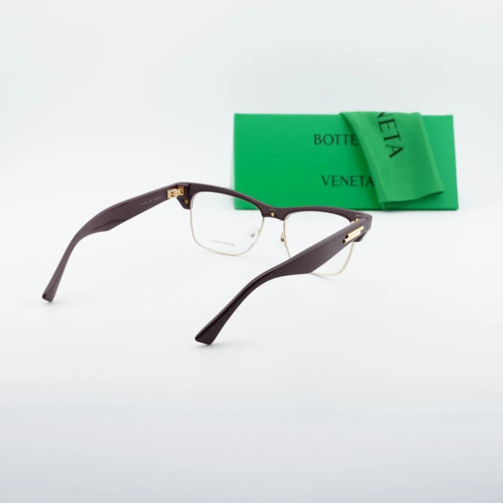 Bottega Veneta BV1100O 003 Eyeglasses Burgundy/Gold 52mm Cat Eye Frame